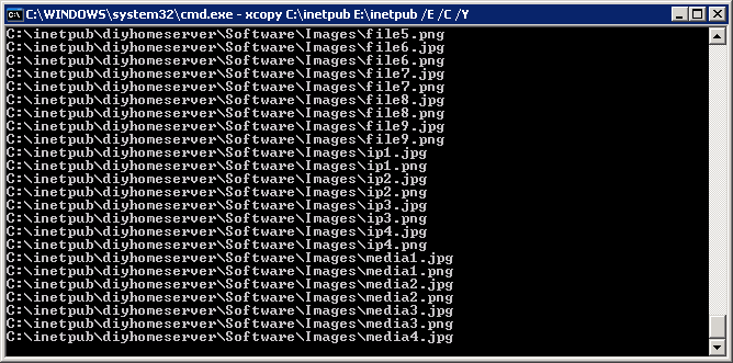 xcopy Command Running