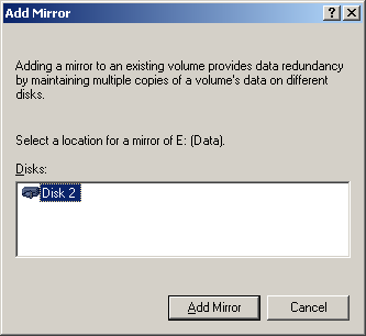 Add Mirror Dialog